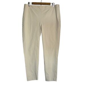 Talbots Chatham Ankle Pants Womens 14 Plus Size Stretch Business Zip Cotton Tan